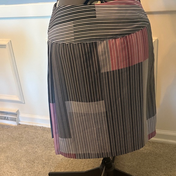 Worthington A-Line Skirt with Pink and Black Stripes - Picture 5 of 12